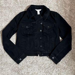 White House Black Market Black Jean Jacket (Size 2)